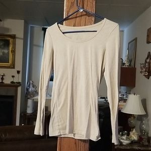 Oatmeal colored derek heart long sleeve t shirt